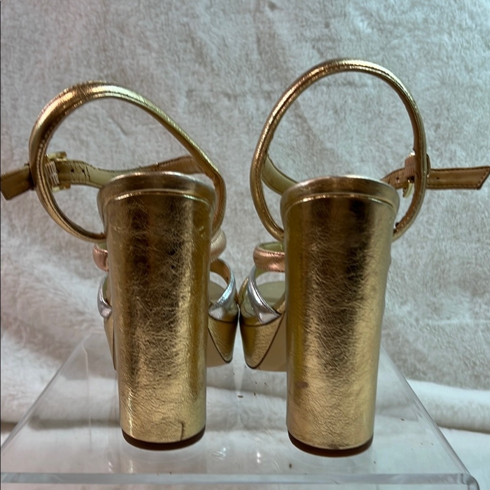 Michael Kors Gold and Silver Strappy Heels - Picture 3 of 4